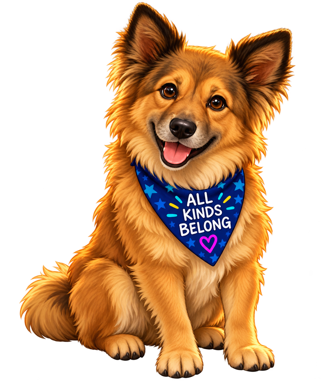 Our friendly golden-brown GEMS dog with upright ears